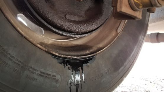 brake fluid leaking from rear wheel