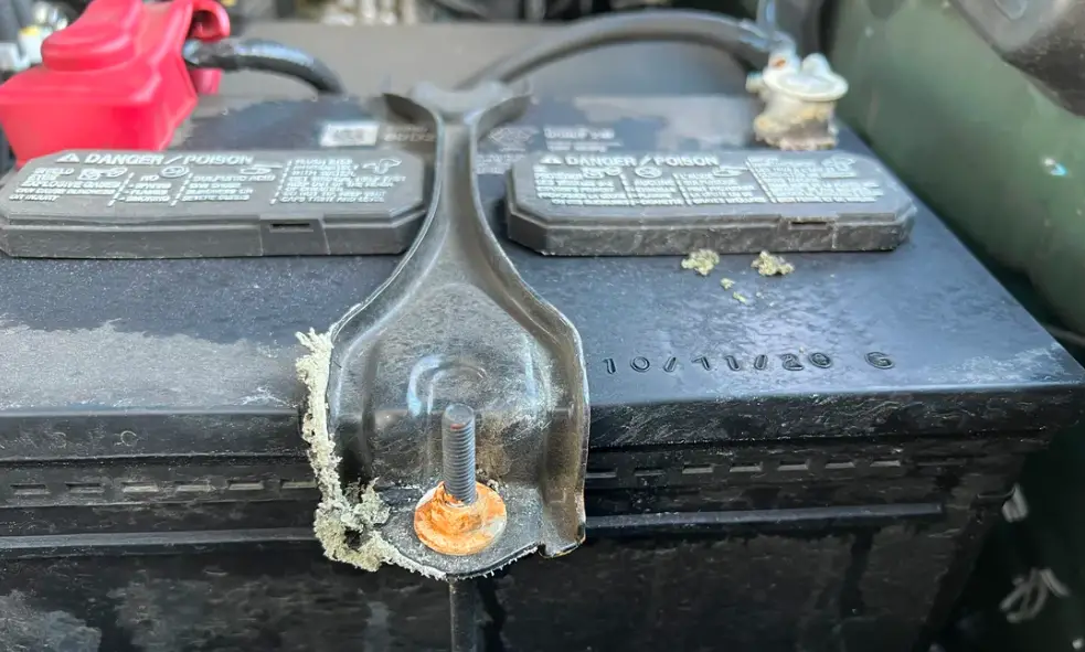 car battery leaking from top