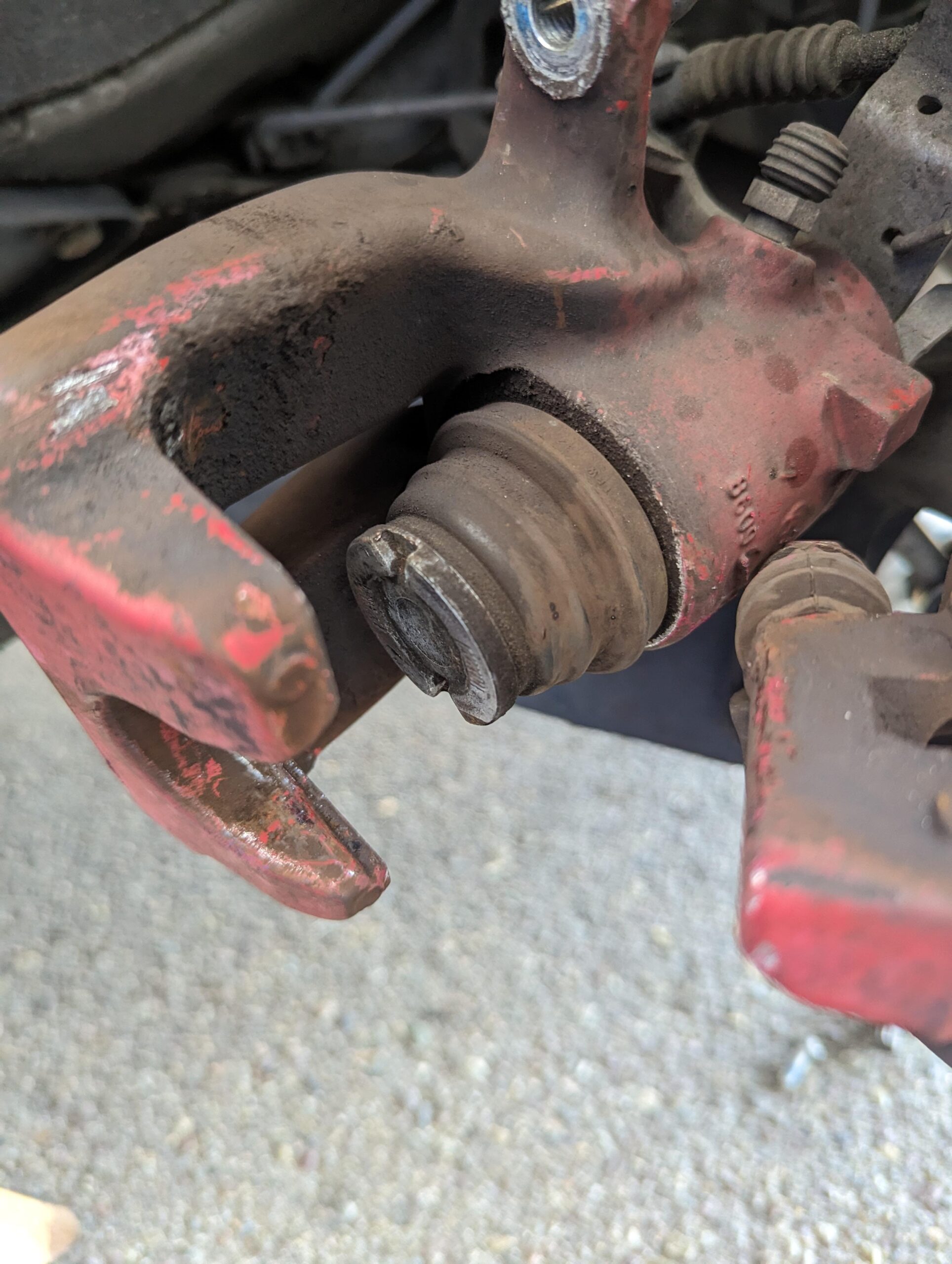 rear brake caliper won't compress