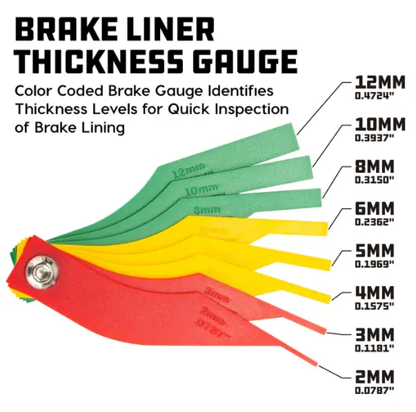 Brake Pad Thickness Chart