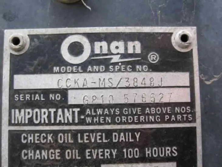 onan engine serial number identification