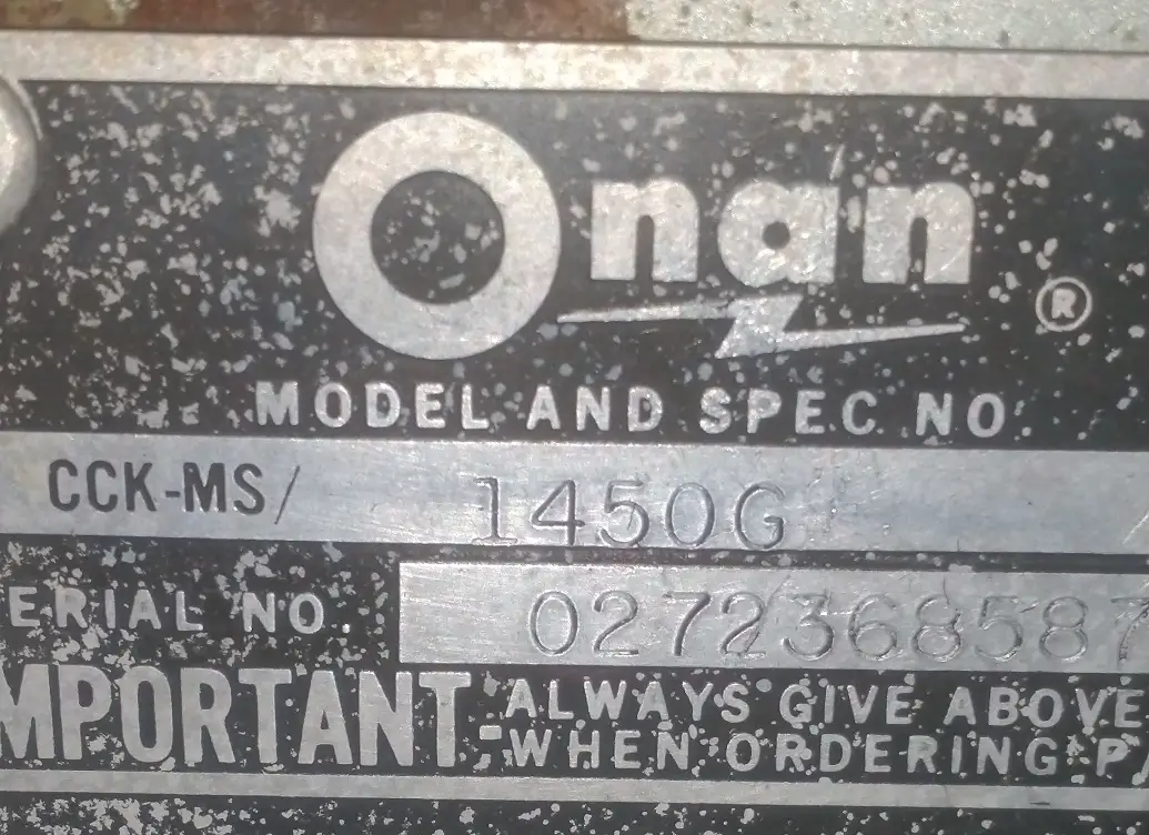 onan engine serial number identification