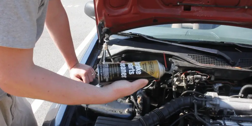 brake cleaner on rubber
