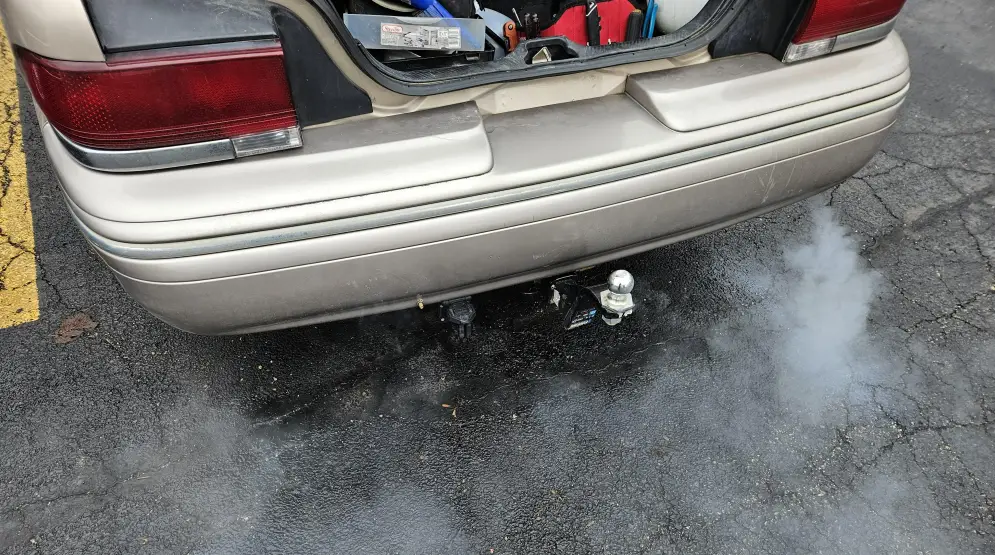 Steam Coming Out of Exhaust Pipe