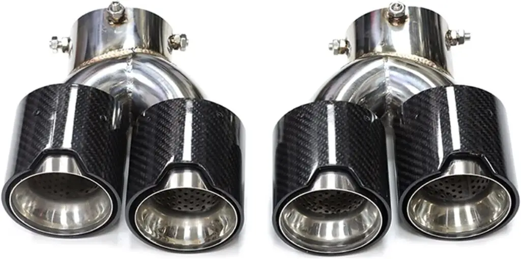 bmw carbon dual exhaust tips install