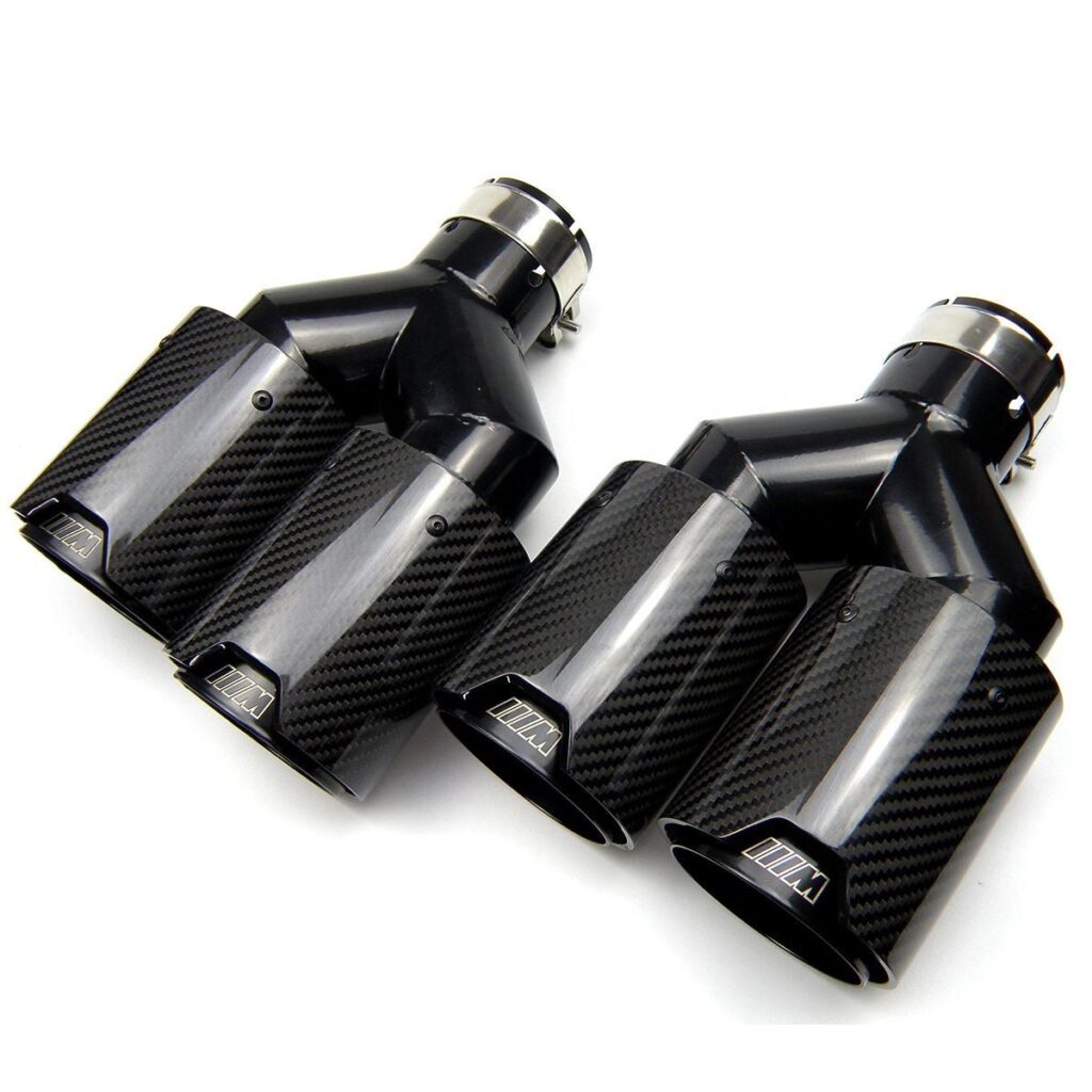 bmw carbon dual exhaust tips install