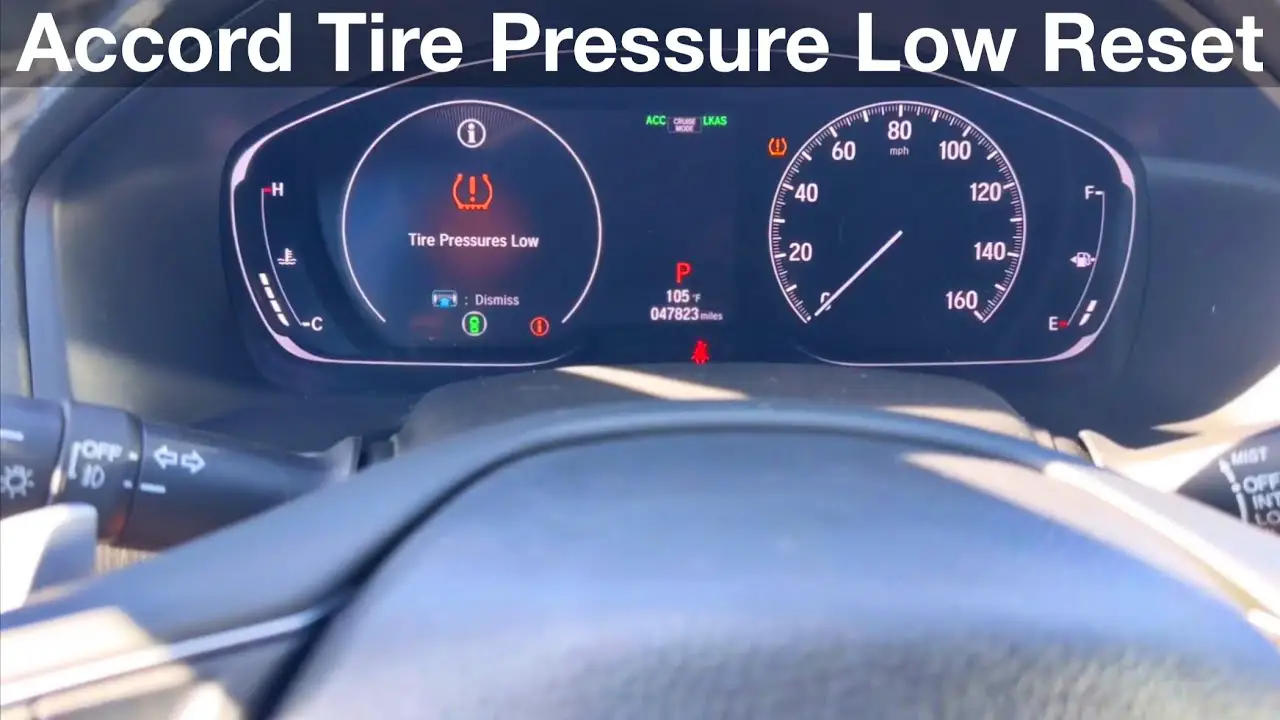 2008 Honda Accord Tire Pressure Reset
